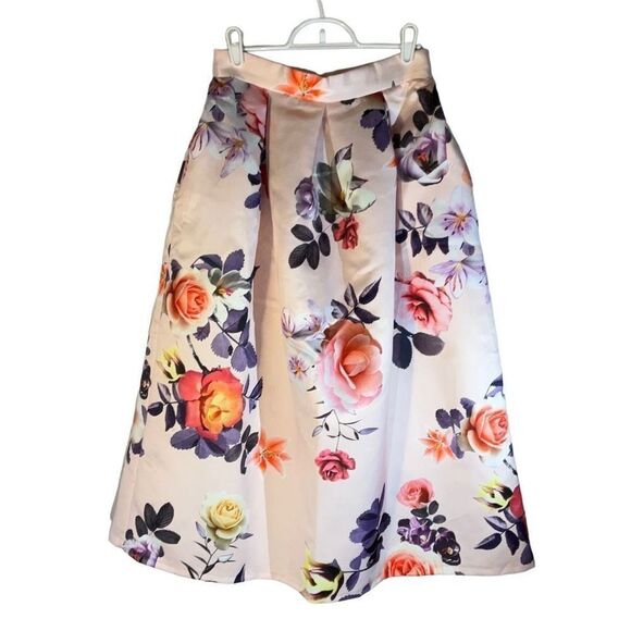Closet London Pouf Box Pleat Midi Floral Skirt, 4 - Picture 2 of 14